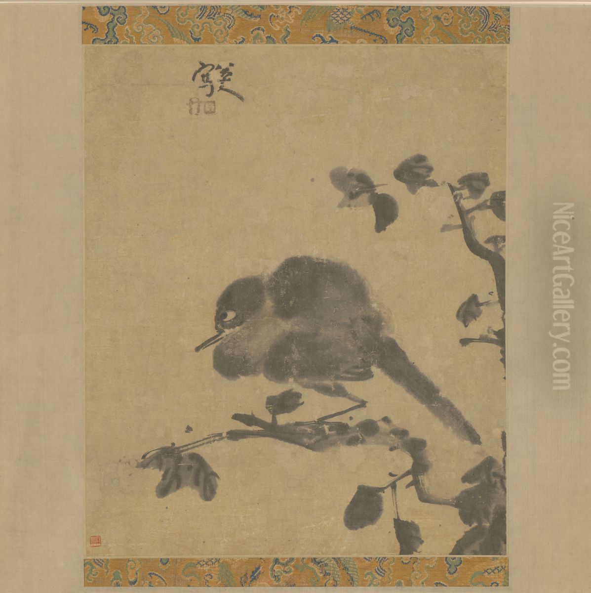 <<zhu da qi niao tu ye>> Oil Painting by Bada Shanren