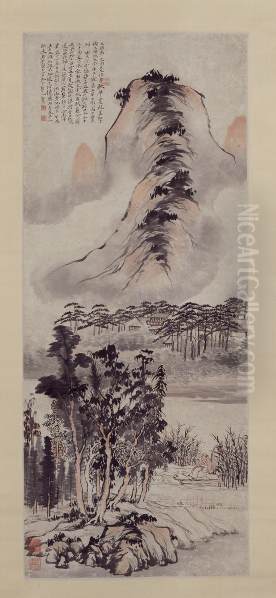 <<li jian shan shui zhou>> Oil Painting by Li Jian