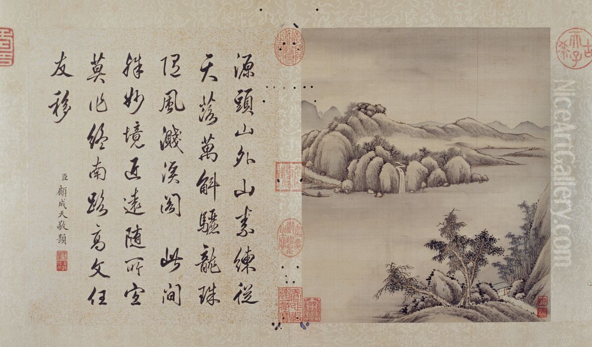 <<yun xi shan shui tu ce>> Oil Painting by Yunxi