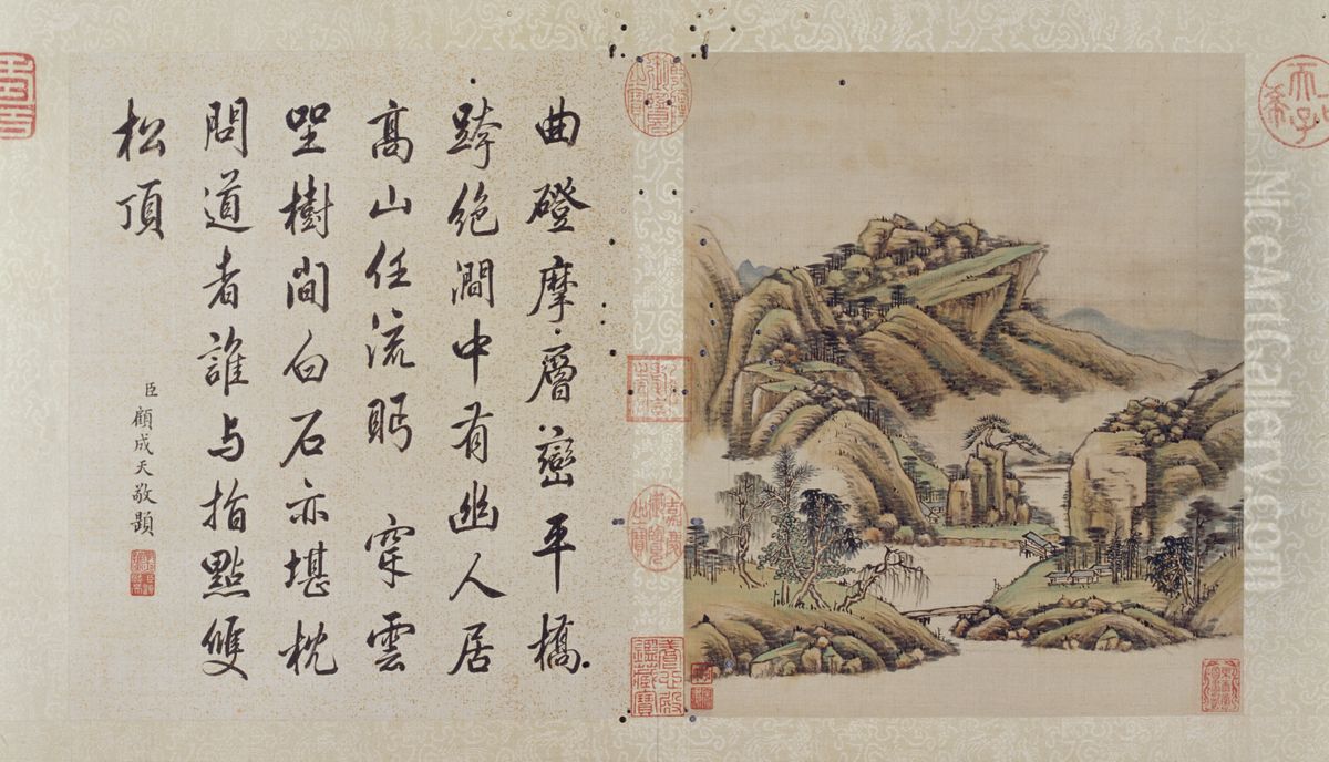 <<yun xi shan shui tu ce>> Oil Painting by Yunxi