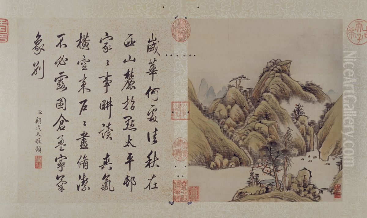 <<yun xi shan shui tu ce>> Oil Painting by Yunxi