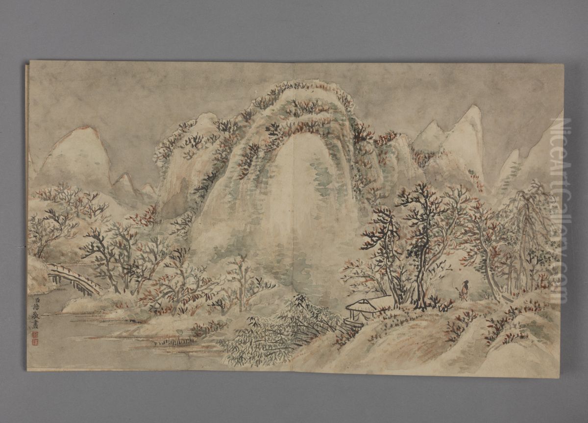 <<dong gao si jing shan shui xiao ce>> Oil Painting by Dong Gao