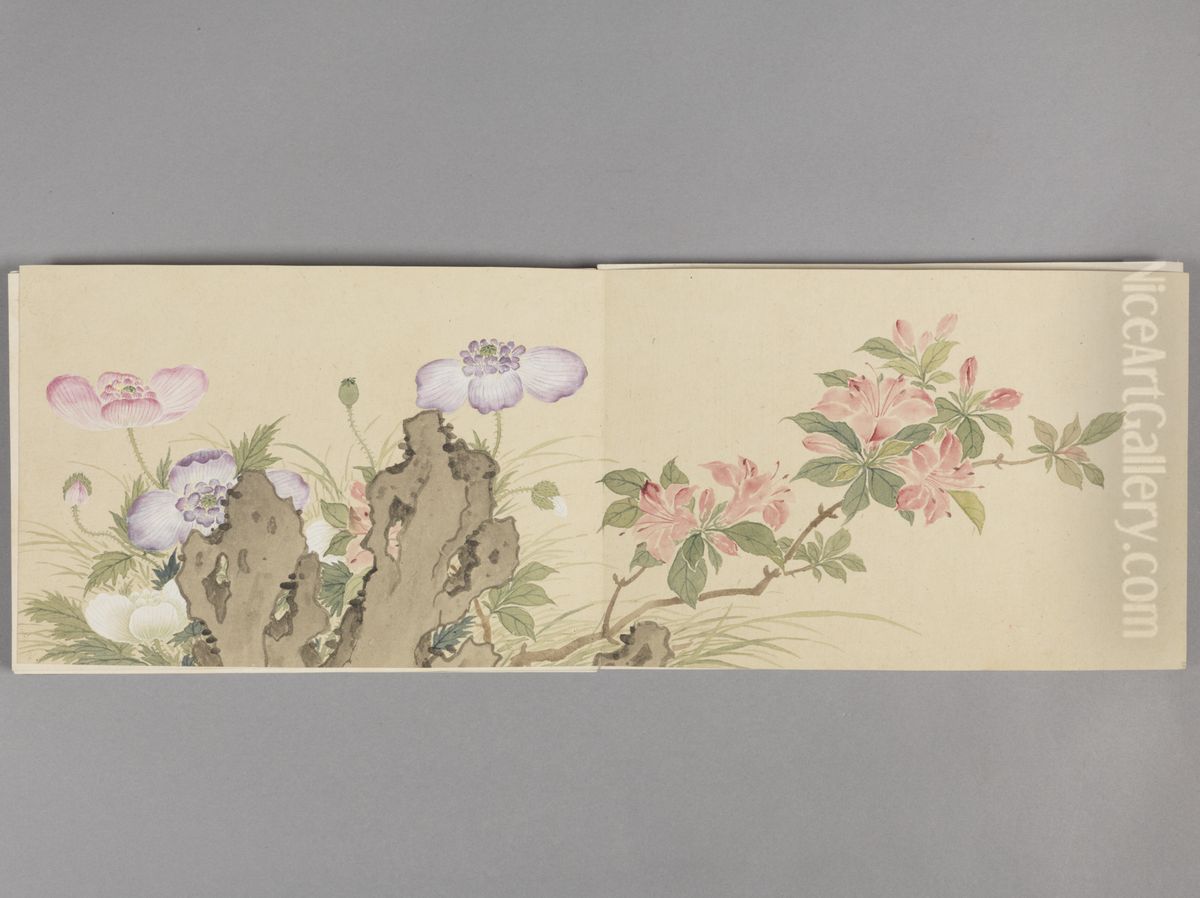 <<dong gao hua hui tu ce>> Oil Painting by Dong Gao