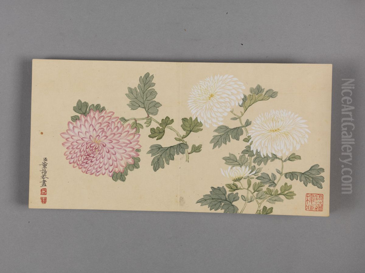 <<dong gao tao li yi shou tu xiao ce>> Oil Painting by Dong Gao