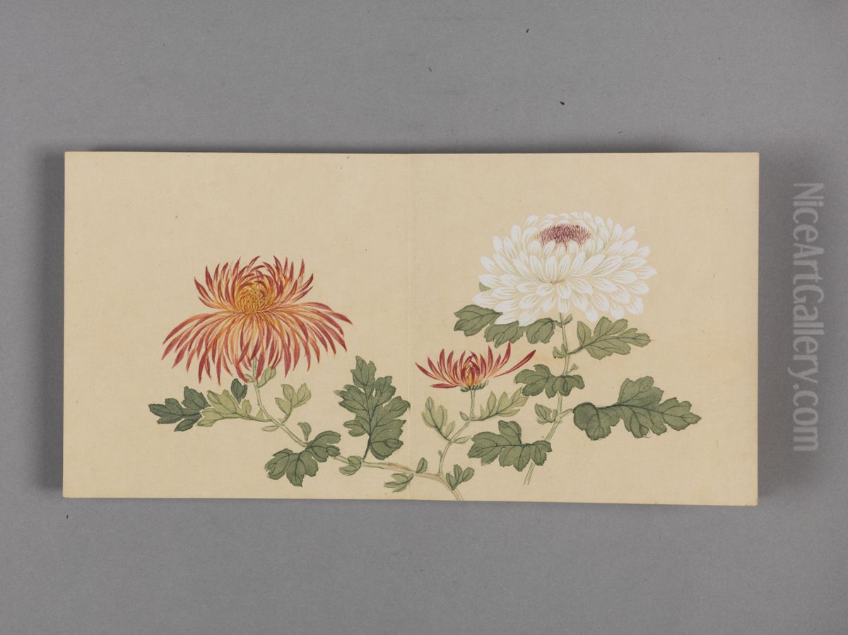 <<dong gao tao li yi shou tu xiao ce>> Oil Painting by Dong Gao