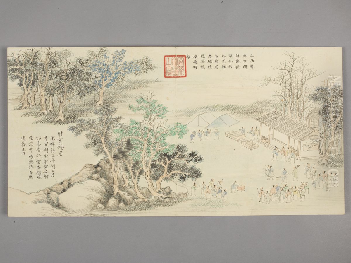 <<dong gao hua gui yu ji dian tu ce>> Oil Painting by Dong Gao