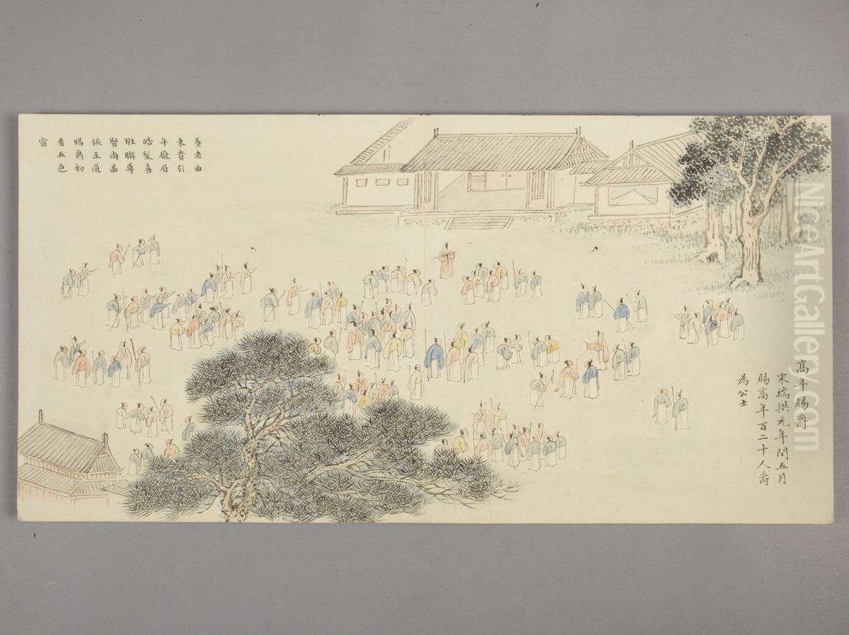 <<dong gao hua gui yu ji dian tu ce>> Oil Painting by Dong Gao