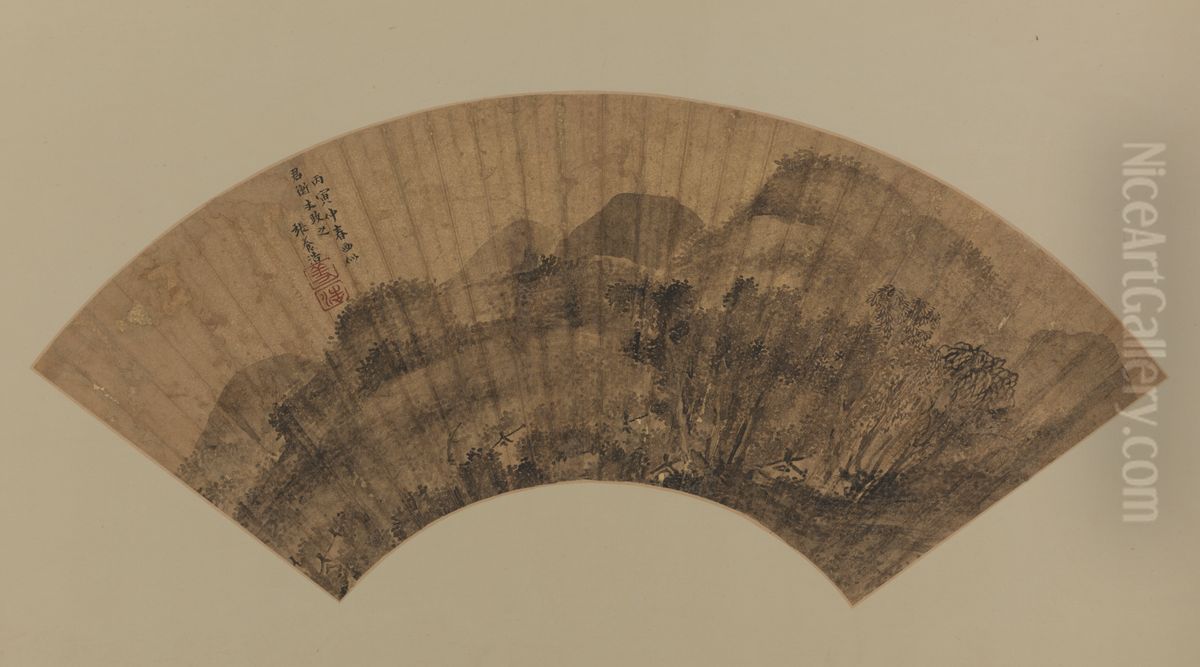 <<zhang yang hao shan shui tu shan ye>> Oil Painting by Zhang Yanghao