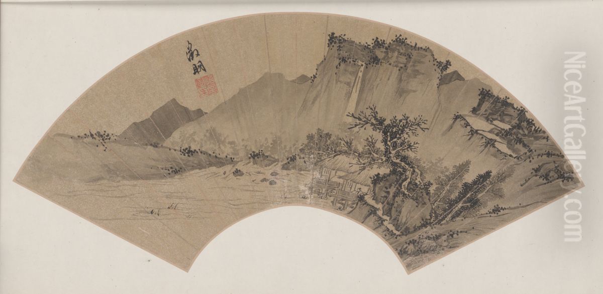 <<wen zheng ming shan shui shan>> Oil Painting by Wen Zhengming