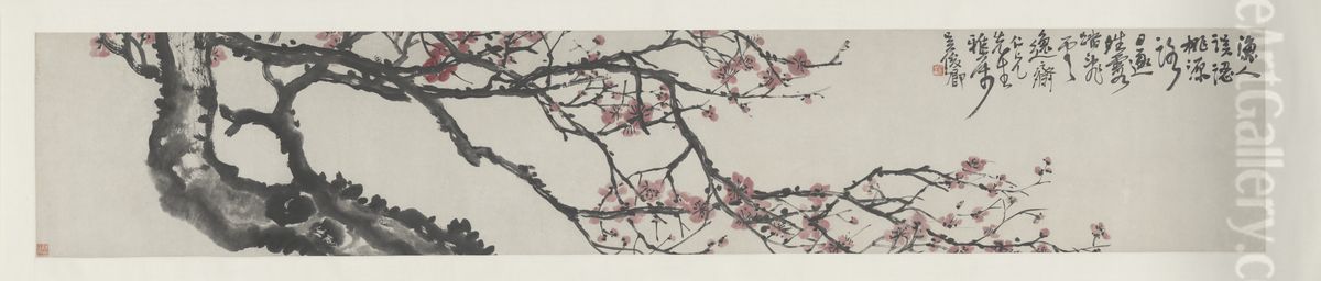 <<wu jun qing hong mei juan>> Oil Painting by Wu Chang-shuo