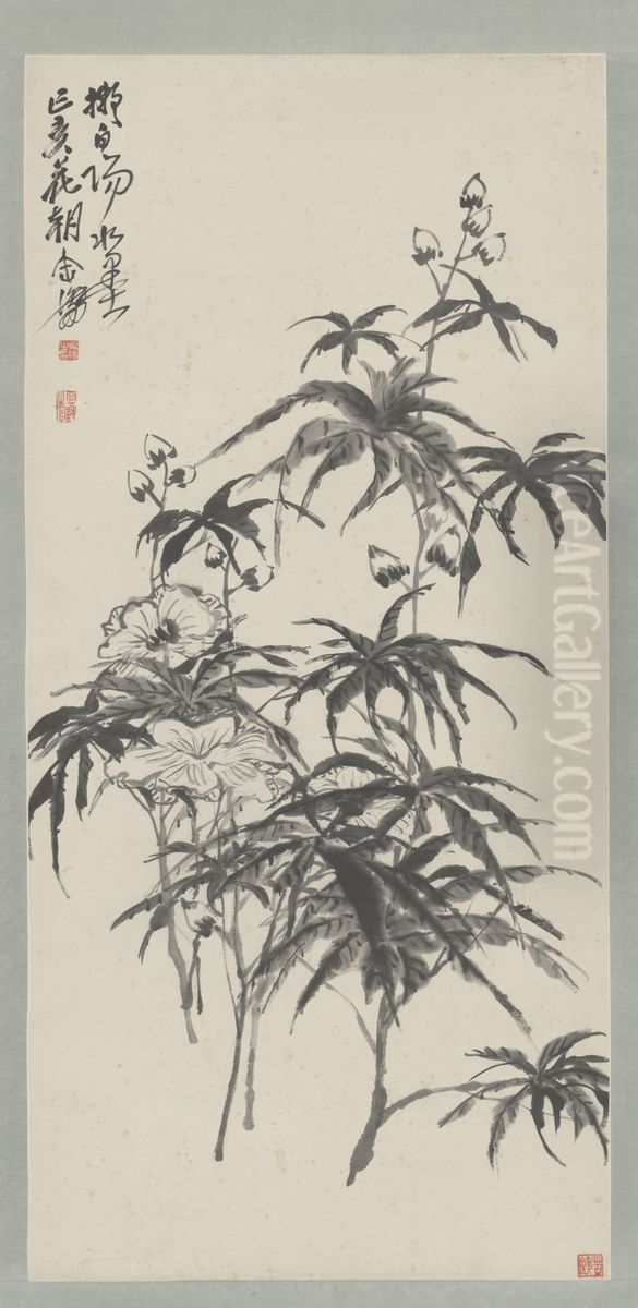 <<wu jun qing qiu kui tu zhou>> Oil Painting by Wu Chang-shuo