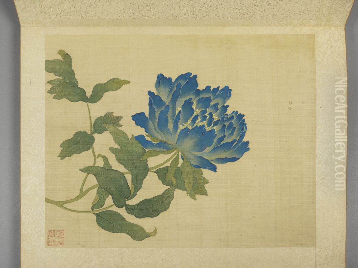 <<jiang ting xi mu dan shi liu zhong ce>> Oil Painting by Jiang Tingxi