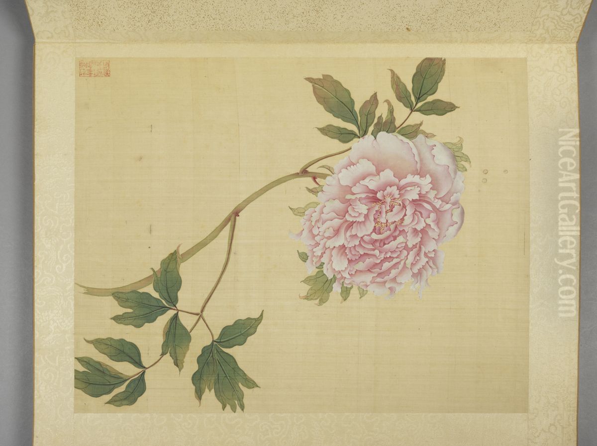 <<jiang ting xi mu dan shi liu zhong ce>> Oil Painting by Jiang Tingxi