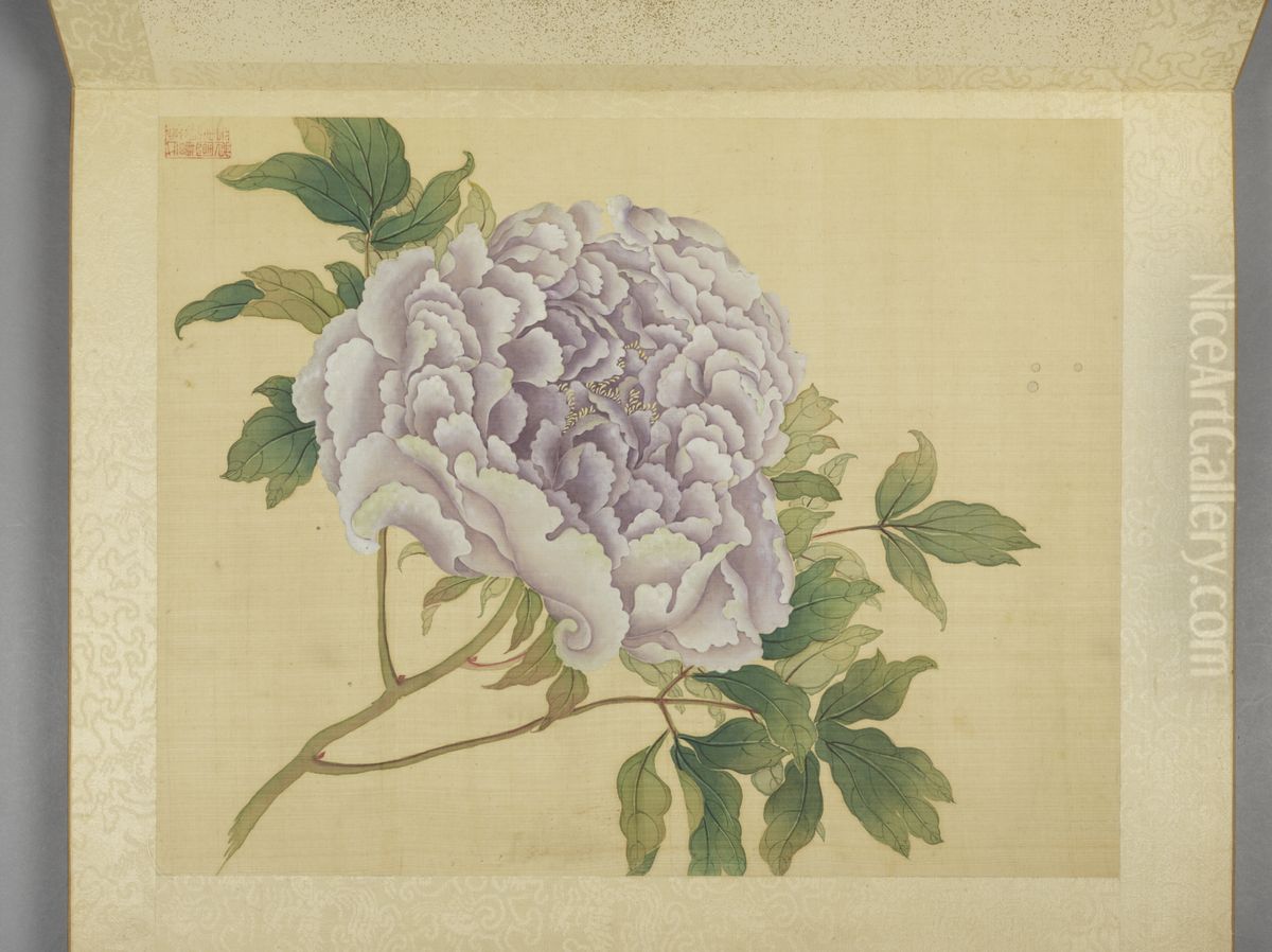 <<jiang ting xi mu dan shi liu zhong ce>> Oil Painting by Jiang Tingxi