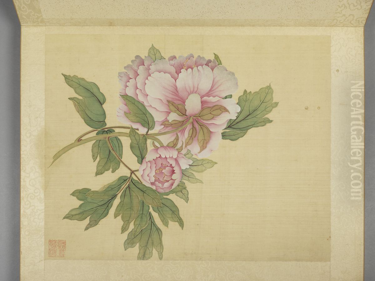 <<jiang ting xi mu dan shi liu zhong ce>> Oil Painting by Jiang Tingxi