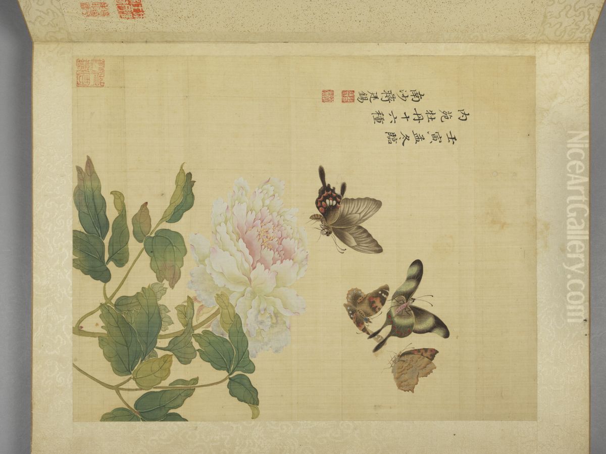 <<jiang ting xi mu dan shi liu zhong ce>> Oil Painting by Jiang Tingxi