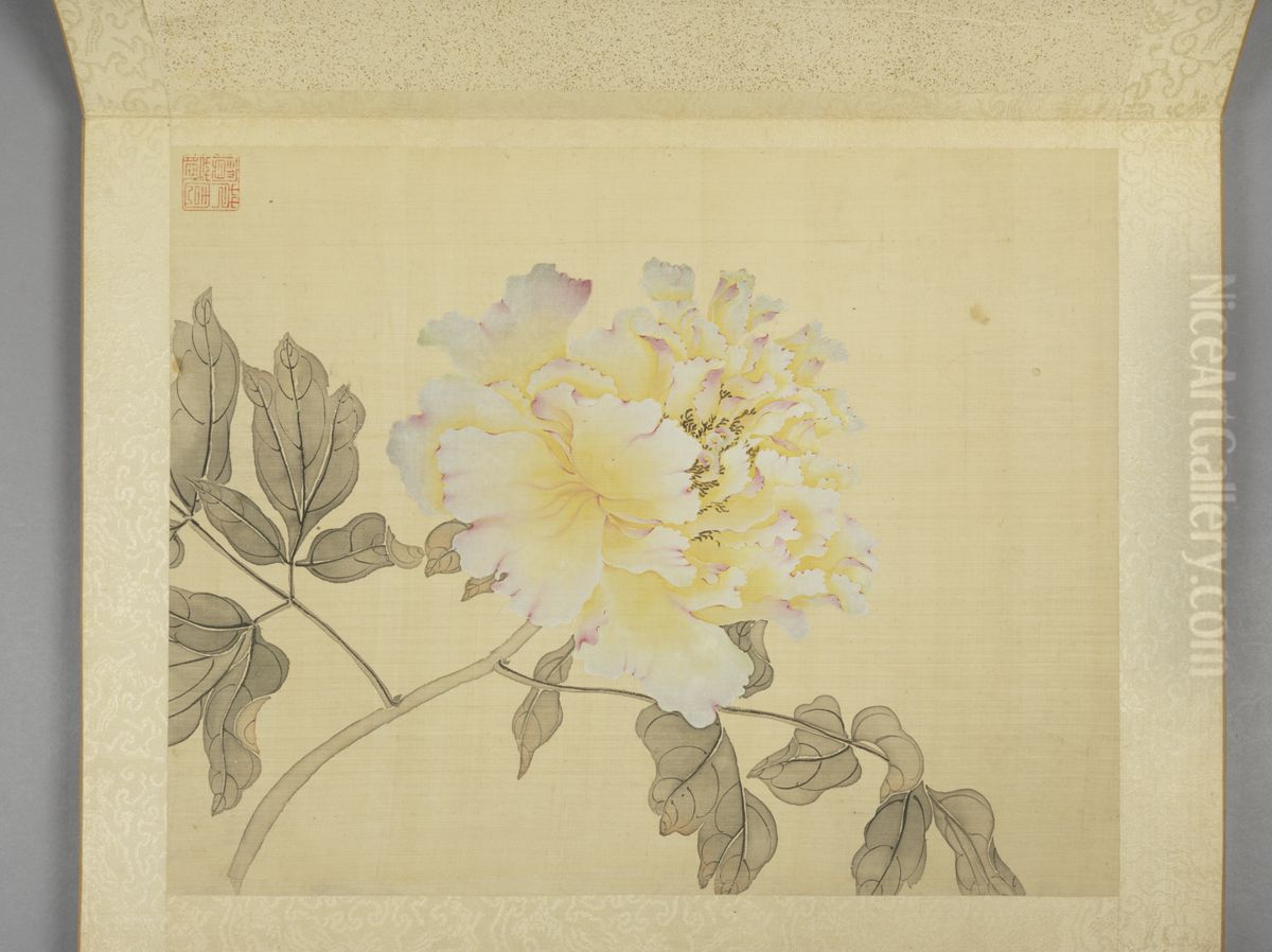 <<jiang ting xi mu dan shi liu zhong ce>> Oil Painting by Jiang Tingxi