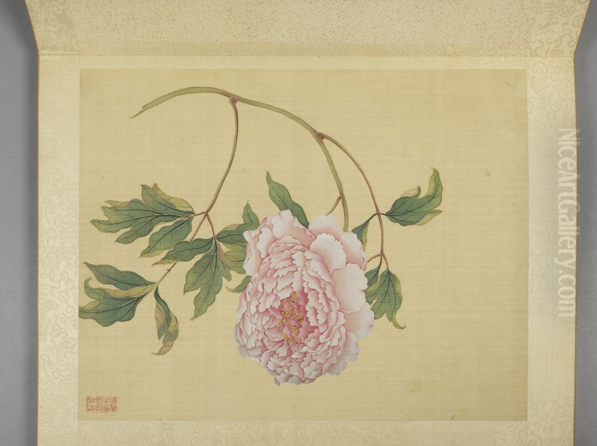 <<jiang ting xi mu dan shi liu zhong ce>> Oil Painting by Jiang Tingxi