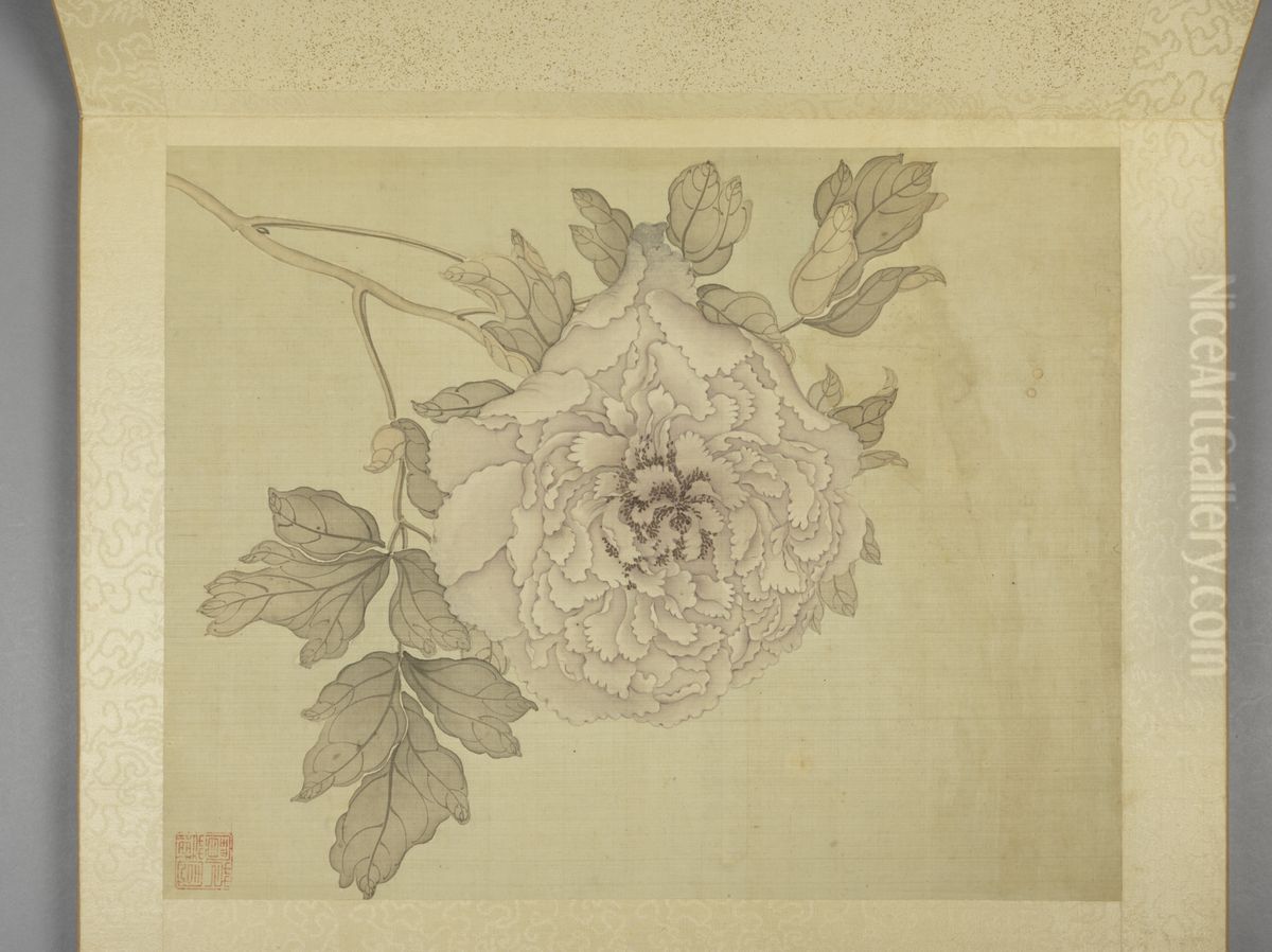 <<jiang ting xi mu dan shi liu zhong ce>> Oil Painting by Jiang Tingxi