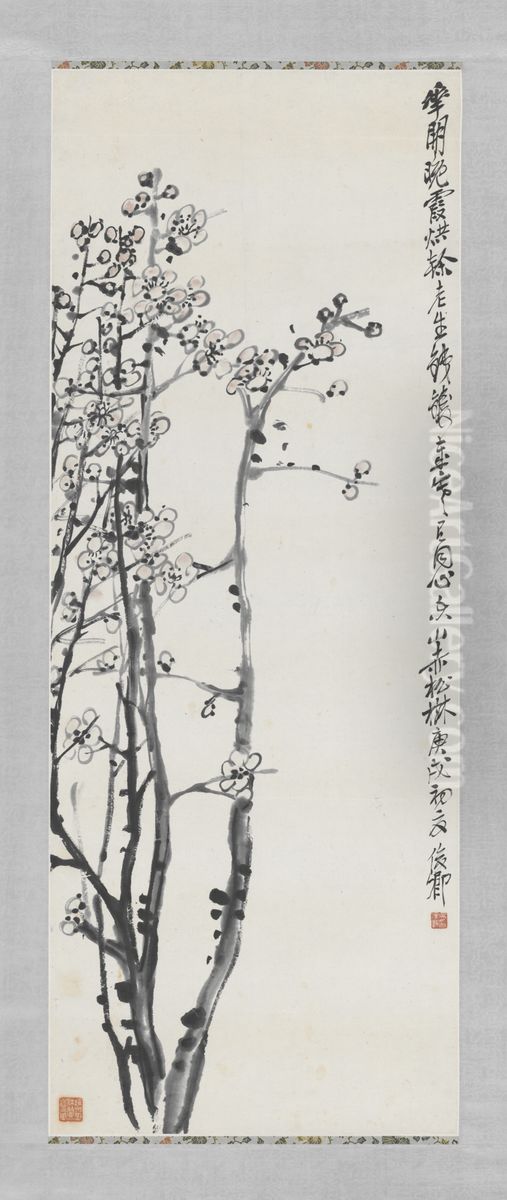 <<wu jun qing mei hua zhou>> Oil Painting by Wu Chang-shuo