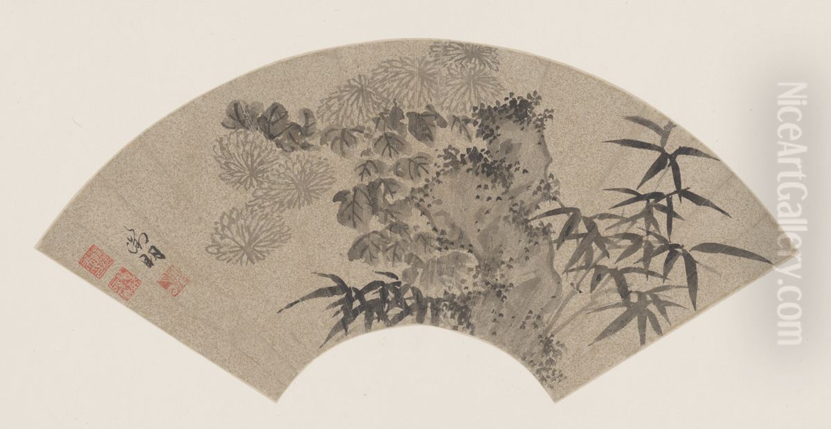 <<wen zheng ming ju shi shan>> Oil Painting by Wen Zhengming