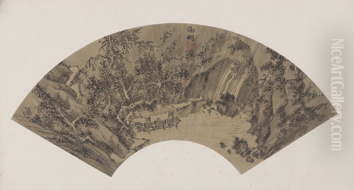 <<wen zheng ming shan shui shan>> Oil Painting by Wen Zhengming