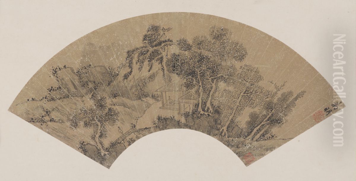 <<wen zheng ming shan shui shan>> Oil Painting by Wen Zhengming