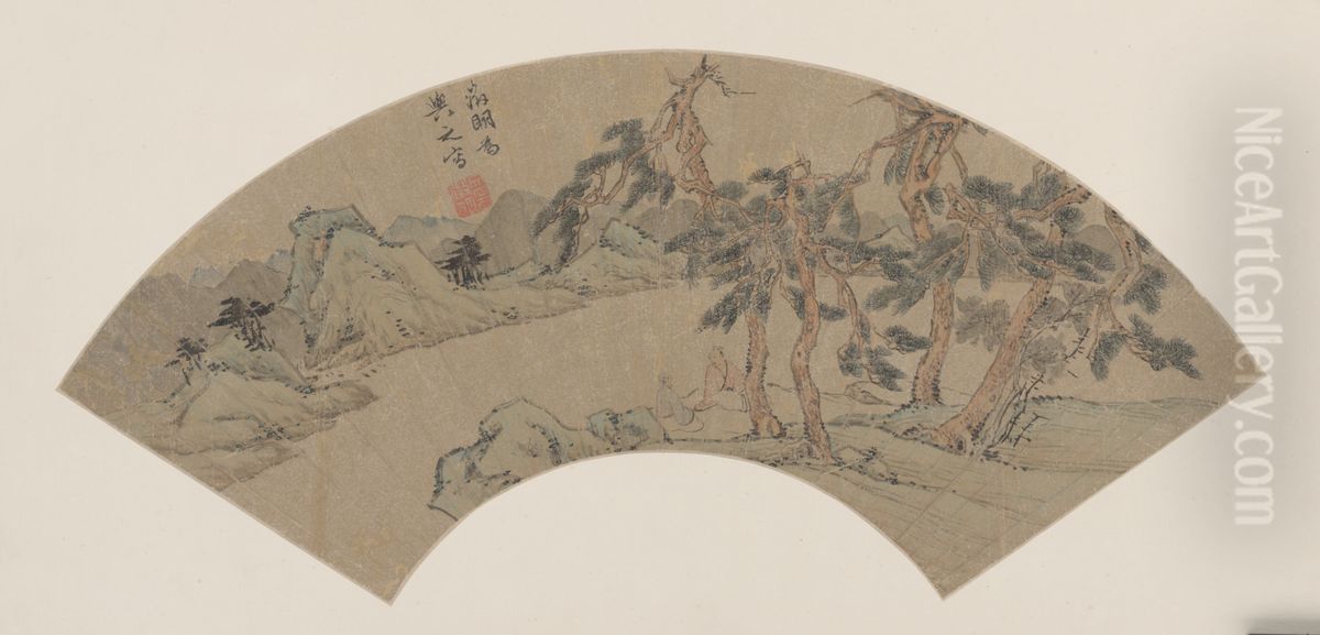 <<wen zheng ming song xi tan dao tu shan ye>> Oil Painting by Wen Zhengming