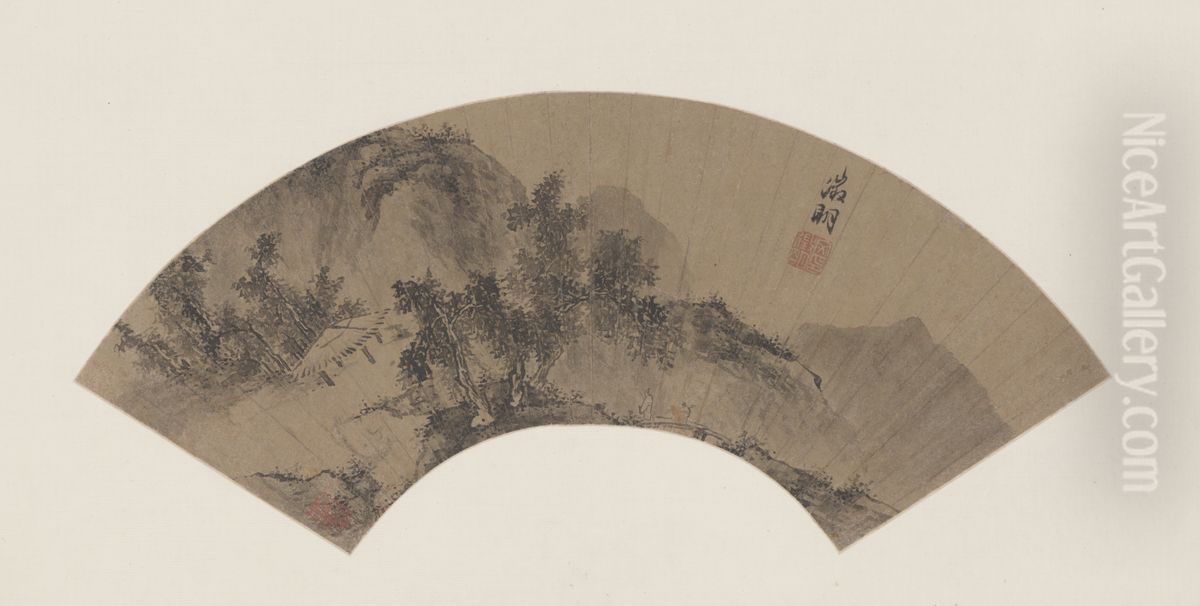 <<wen zheng ming shan shui shan>> Oil Painting by Wen Zhengming