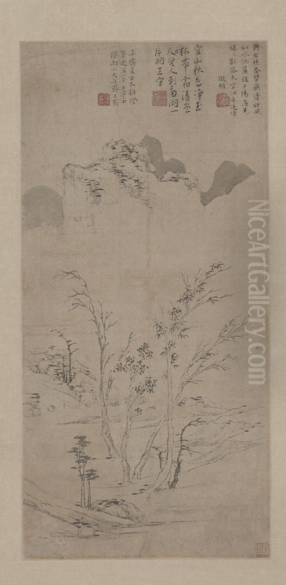 <<wen zheng ming luo mu kong jiang zhou>> Oil Painting by Wen Zhengming