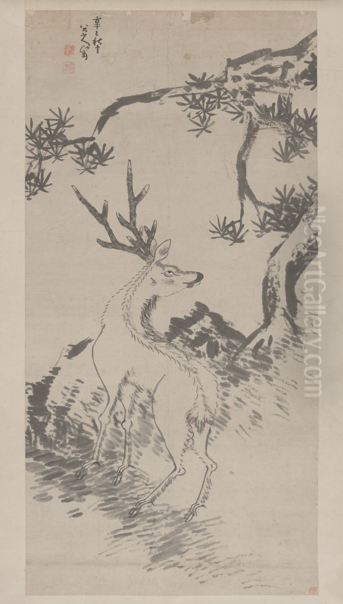 <<zhu da song lu tu zhou>> Oil Painting by Bada Shanren