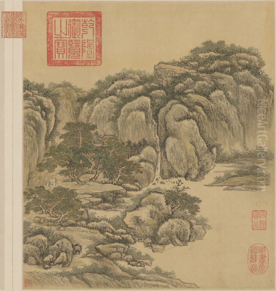 <<wang yuan qi shan shui ce>> Oil Painting by Wang Yuanqi