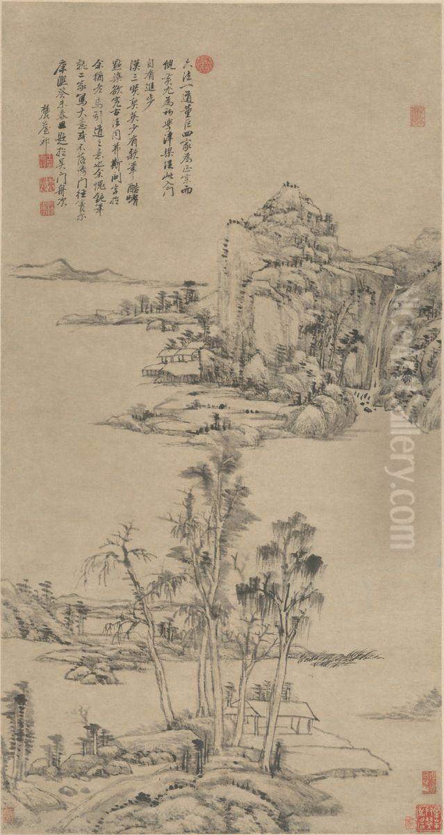 <<wang yuan qi shan shui zhou>> Oil Painting by Wang Yuanqi