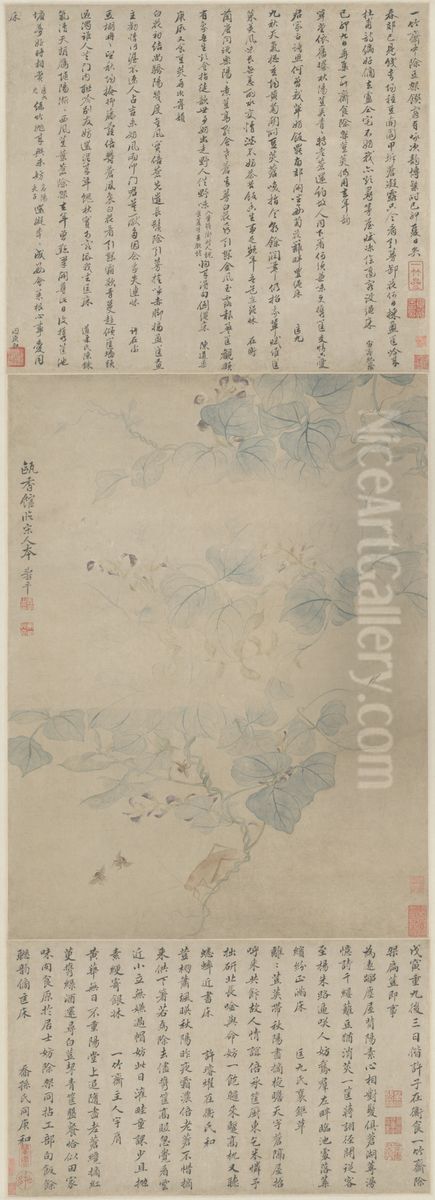 <<yun shou ping dou jia cao chong tu zhou>> Oil Painting by Yun Shouping