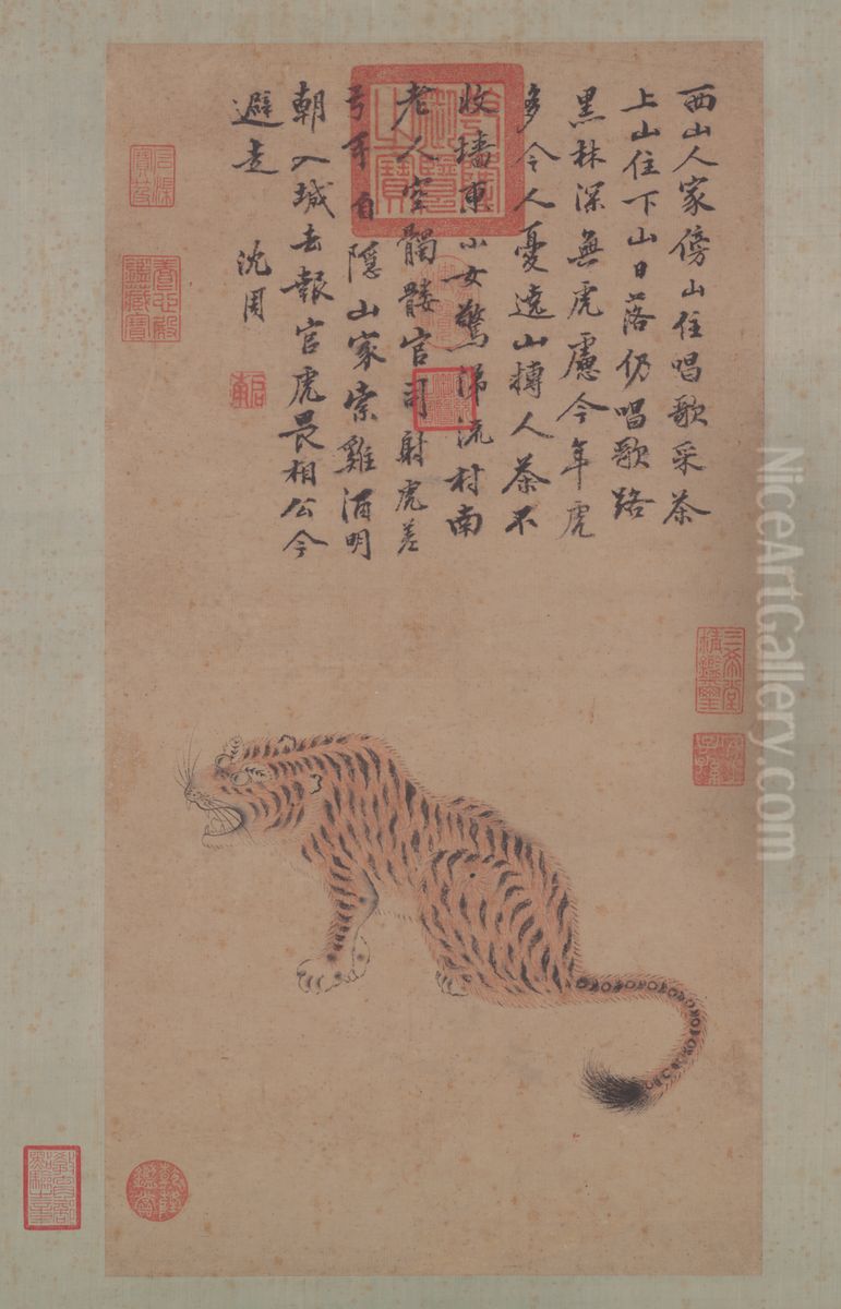 <<chen zhou hua hu tu zhou>> Oil Painting by Shen Zhou