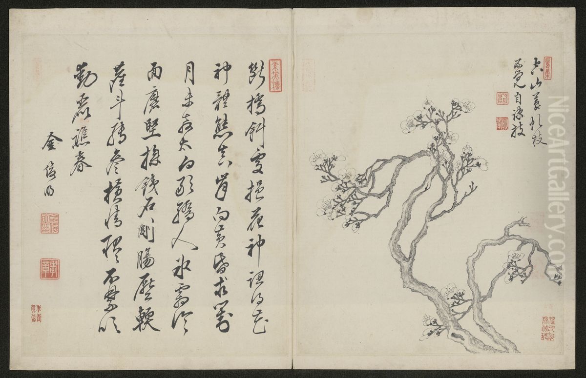 <<jin jun ming mei hua tu ce>> Oil Painting by Jin Junming