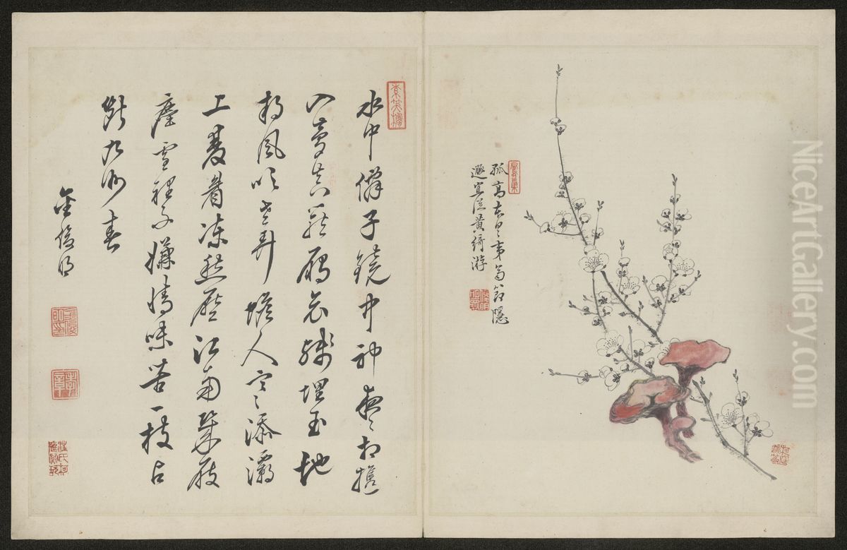 <<jin jun ming mei hua tu ce>> Oil Painting by Jin Junming