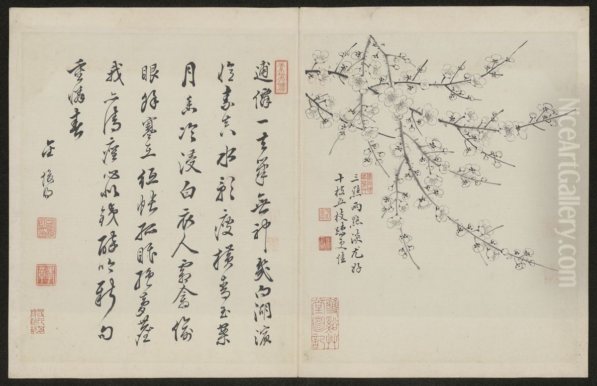 <<jin jun ming mei hua tu ce>> Oil Painting by Jin Junming