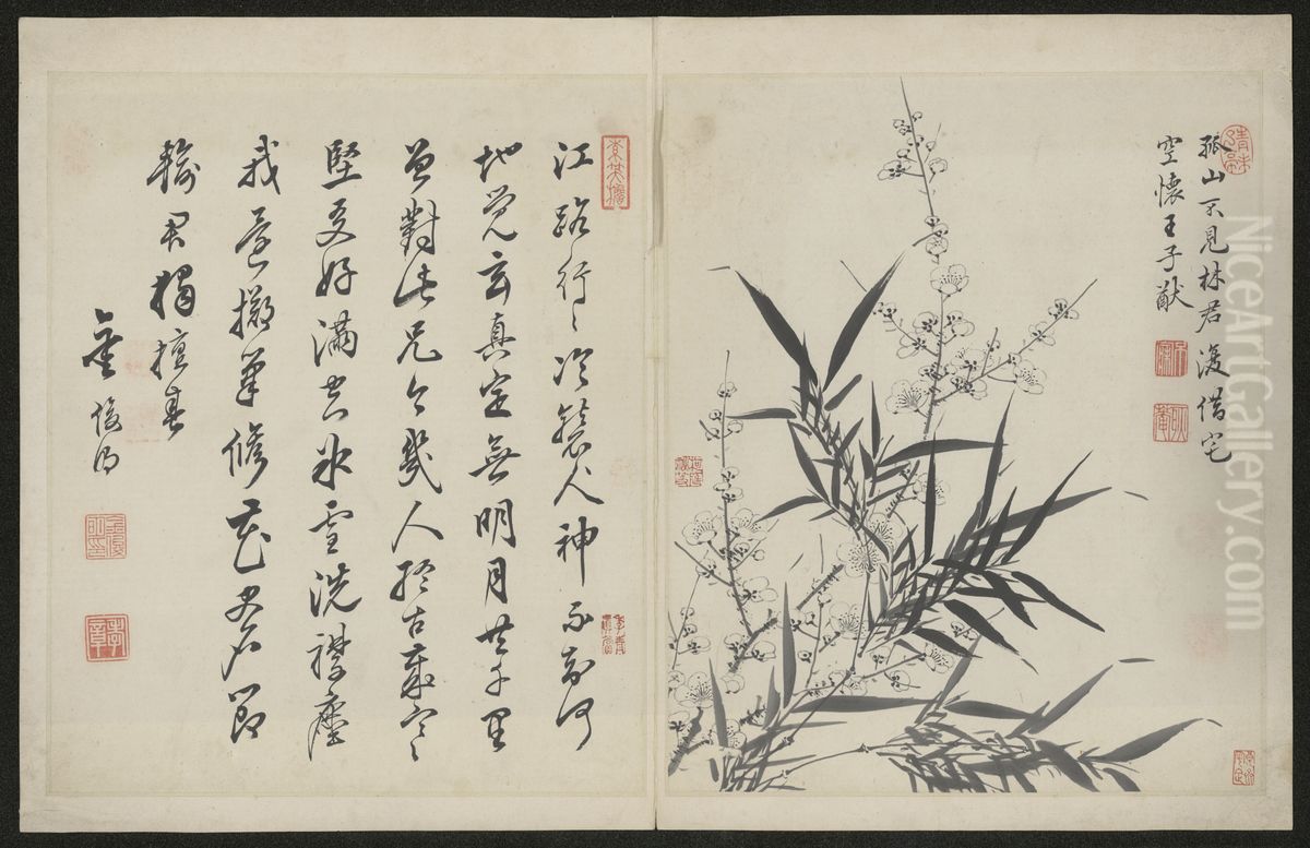 <<jin jun ming mei hua tu ce>> Oil Painting by Jin Junming