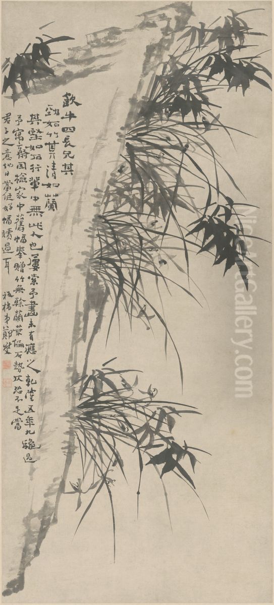 <<zheng xie xuan ya lan zhu tu zhou>> Oil Painting by Zheng Xie