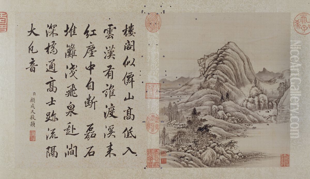 <<yun xi shan shui tu ce>> Oil Painting by Yunxi