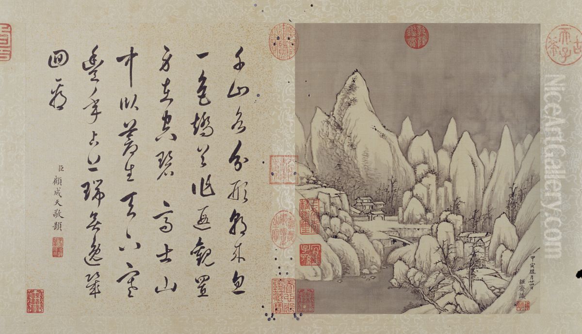 <<yun xi shan shui tu ce>> Oil Painting by Yunxi