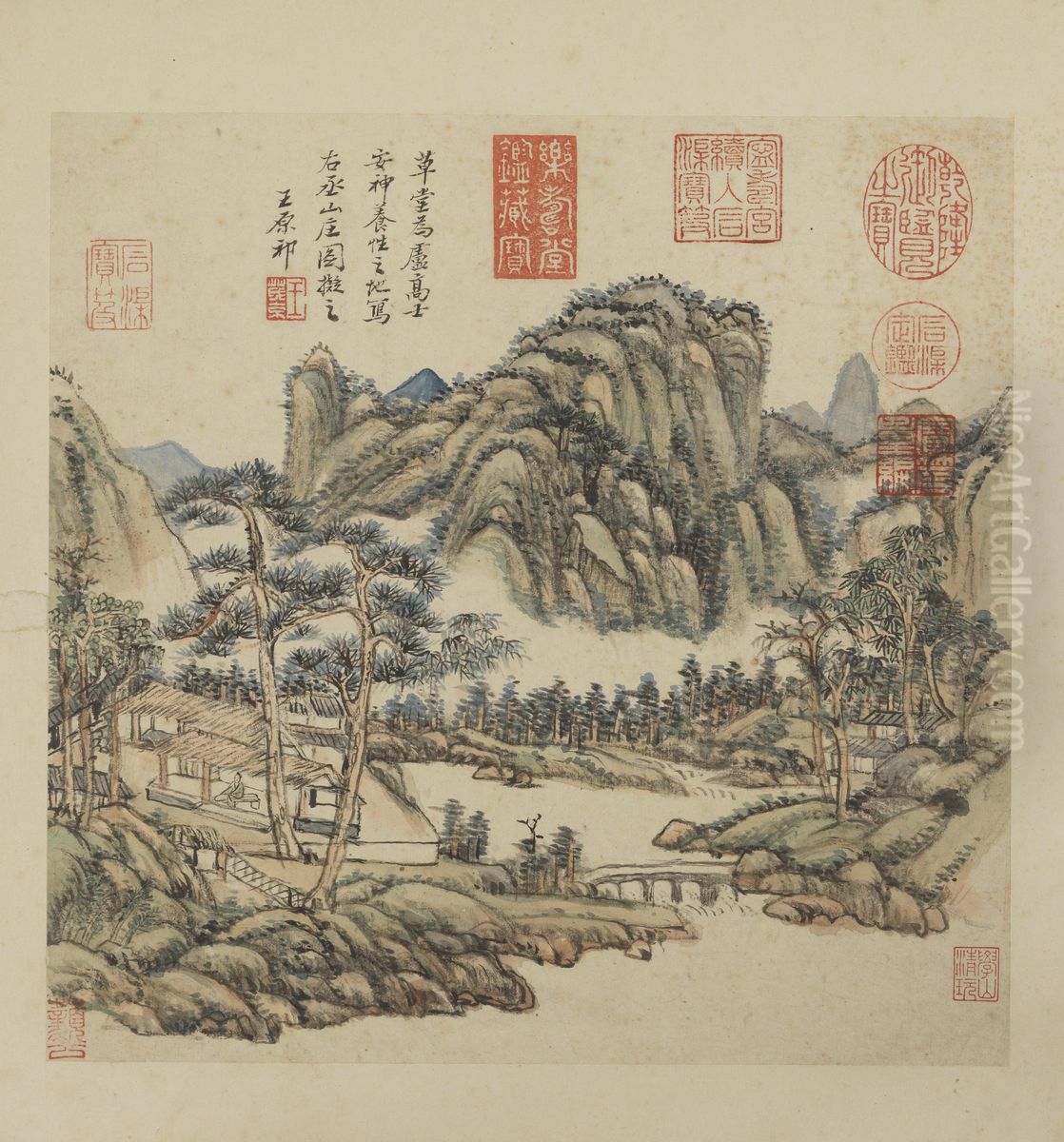 <<wang yuan qi cao tang shi zhi tu ce>> Oil Painting by Wang Yuanqi