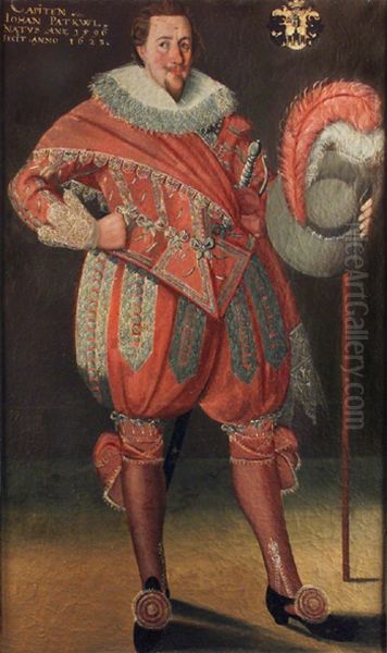 Portratt av Johan Patkull , f. 1596 , kapten. Oil Painting by Georg Gunther Kraill