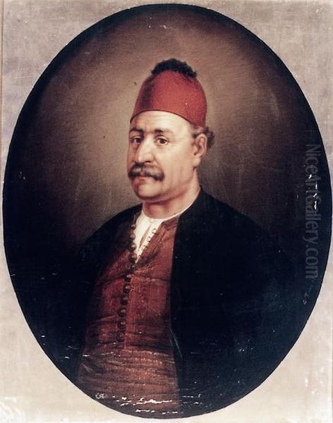 Portrait of Andreas Miaoulis Oil Painting by Dionysios Tsokos