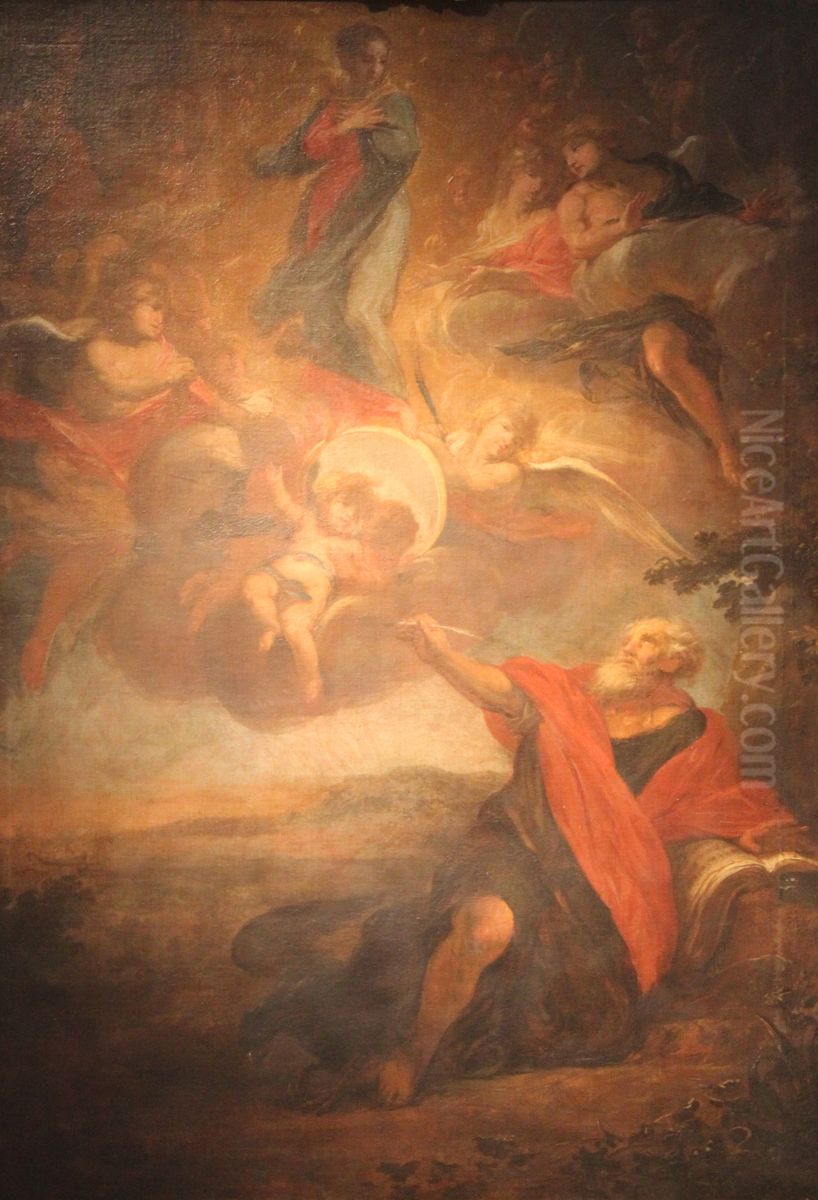 St. John the Evangelist on the Island of Patmos Oil Painting by Michael Willmann