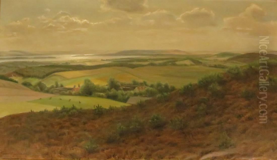 Landskab. Oil Painting by Hans Agersnap