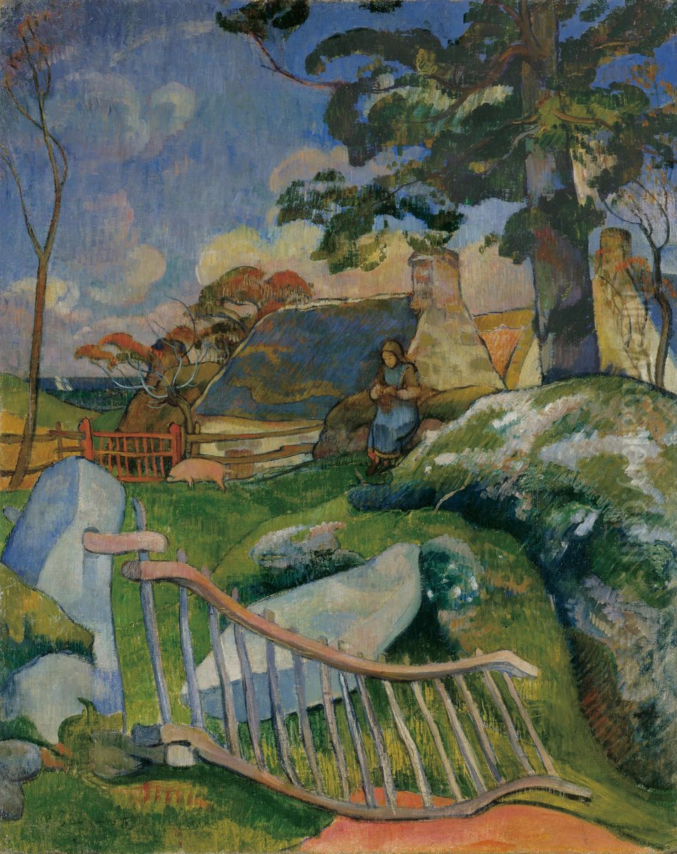 La Barriere Oil Painting by Paul Gauguin