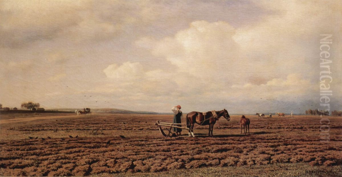 Auf dem Acker Oil Painting by Mikhail Clodt