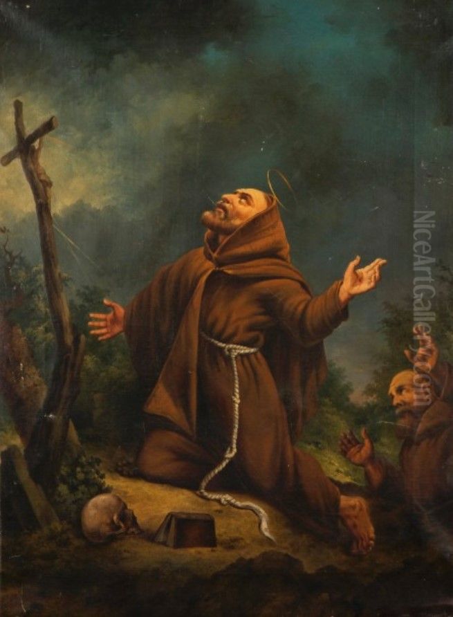 Saint Francis receiving the stigmata Oil Painting by Michel Van Cuyck